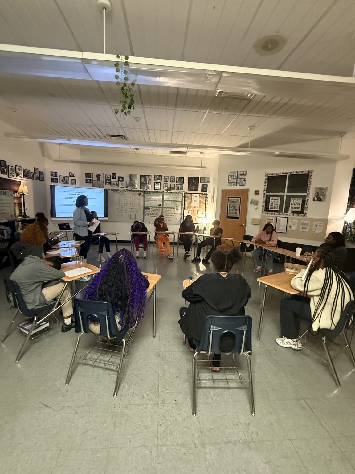 Instructor teaching students